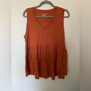 Burnt orange baby doll sleeveless tee